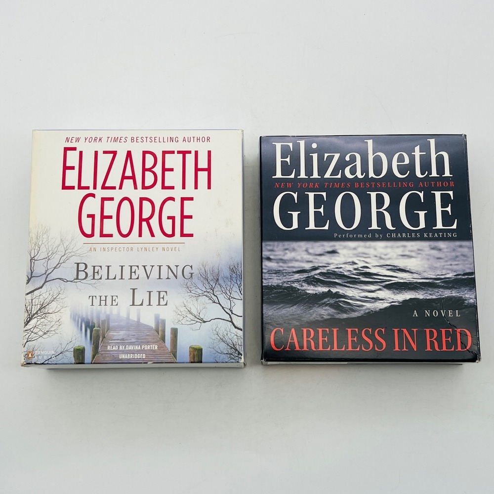 Elizabeth George Audiobook CD Lot 2 Believing Lie Careless in Red Lynley